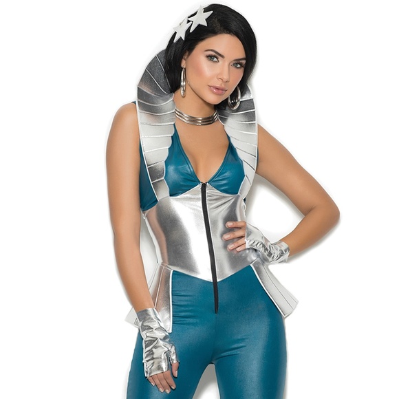 Galactic Astronaut Costume For Girls - Dress, Helmet & Shoe Covers, Size Small - View #5